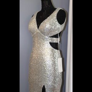 APPAREL USA LIMITED EDITION SILVER EVENING GOWN